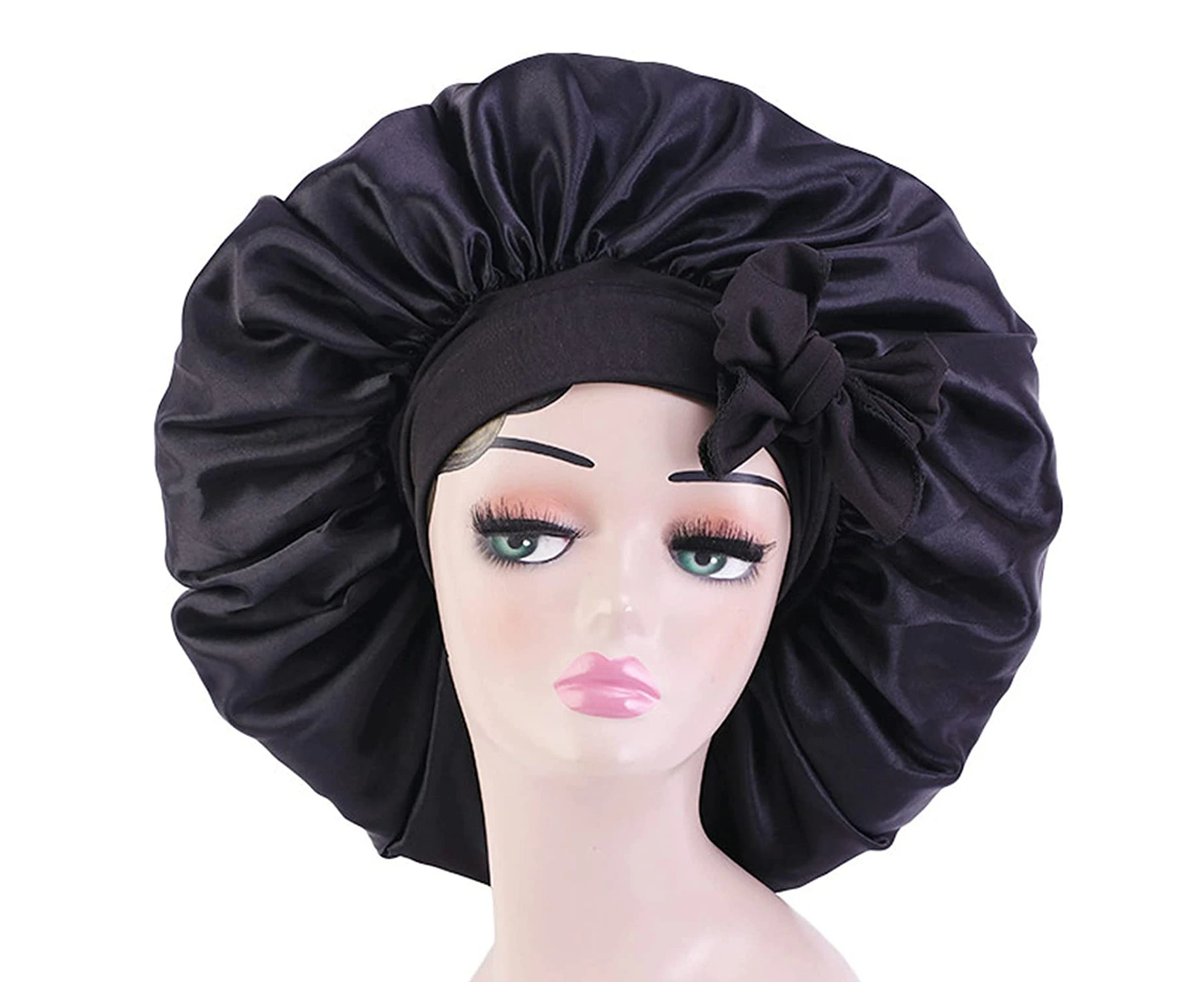 Satin Bonnet With Logo Silk Hair Bonnet Jumbo Size For Sleeping