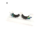 1 Pair False Eyelashes 3D Effect Extending Hairs Thick Professional Makeup Individual Cluster Eyelashes for Female 8
