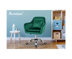 ALFORDSON Velvet Office Chair Computer Desk Swivel Armchair Work Seat Adult Kids Green