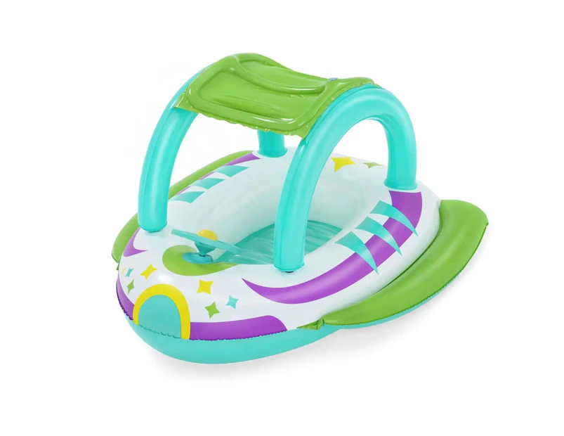 Bestway Inflatable Pool Toy Space Splash Baby Boat With Shade Cover