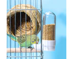 Bird Water Feeder Large Capacity Splash Proof Transparent Container Pet Parrot Hanging Food Dispenser Bird Supplies - White
