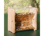 Parrot Food Box Large Capacity Space-saving Transparent Design Smooth Edge Splash-proof Acrylic Parrot Automatic Feeder Bird Food Container - Wooden Color