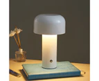 ricm Desk Lamp USB Rechargeable Stepless Dimming Touch Control LED Mushroom Lamp Bedroom Night Light Desktop Decoration Gift for Bar-White