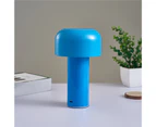 ricm Desk Lamp USB Rechargeable Stepless Dimming Touch Control LED Mushroom Lamp Bedroom Night Light Desktop Decoration Gift for Bar-Blue