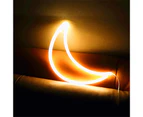 ricm Neon Light Decorative USB/Battery Operated Moon Shape LED Colorful Rainbow Neon Sign Gift for Room-Warm White