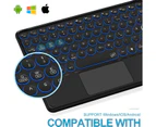 Bluetooth Keyboard with Touchpad Rechargeable Portable Wireless Bluetooth Tablet Keyboard with Trackpad and 7 Colors Backlits Compatible for iPad, iPhone