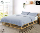 Zinus Industrial Pallet Wooden King Bed Frame - Natural