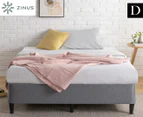 Zinus Keenan Ensemble Fabric Bed Frame Metal Steel Platform Base Dark Grey - Double Size