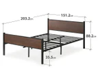 Zinus Tucker Bamboo and Metal Queen Bed Frame Platform Base