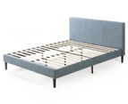 Zinus Nelly Queen Bed Frame Fabric Upholstered Platform Base - Light Blue