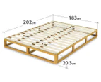 Zinus Bed Frame King Size Wooden Base Pallet Wood Bed Natural