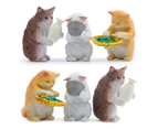 Japanese Cat Life Version Wild DIY Model Landscaping Doll Ornaments Table Decor - White