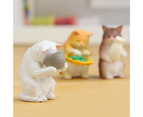 Japanese Cat Life Version Wild DIY Model Landscaping Doll Ornaments Table Decor - White