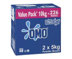 OMO Washing Powder 10kg Value Pack Laundry Detergent Front & Top Loader