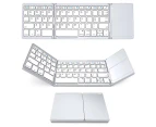 Three-fold Bluetooth Keyboard, Bluetooth Portable Mini Wireless Keyboard with Touchpad Mouse for Android, Windows, PC, Tablet