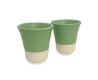 Ceramics Single Serve Teapot + Tea Cups (set of 2) - Green - Teapot + Tea cups (set of 2)