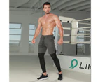 Bonivenshion Men's 2 in 1 Running Pants Gym Workout Compression Pants for Men Training Athletic Pants-Dark Grey