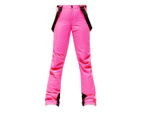 Snow Ski Pants Waterproof Insulating Protection Smooth Surface Women Windproof Breathable Snow Ski Pants for Snowboarding-Pink