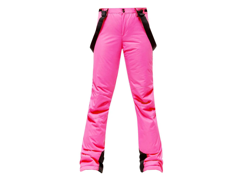 Snow Ski Pants Waterproof Insulating Protection Smooth Surface Women Windproof Breathable Snow Ski Pants for Snowboarding-Pink