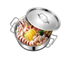 Stainless steel double handle Induction hotpot 28cm