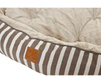 Mog & Bone 4 Seasons Reversible Extra Large Pet Bed - Latte Hamptons Stripe