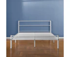 Zinus Geraldine Metal Queen Bed Frame w/ Headboard & Footboard - White