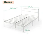 Zinus Geraldine Metal Queen Bed Frame w/ Headboard & Footboard - White