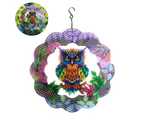 3D Metal Outdoor Garden Decor Wind Spinner (Mystical Owl) Garden Crafts Decoration Home Pendant