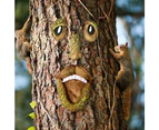Tree face outdoor statue old man tree hugging bark grimace facial feature decoration