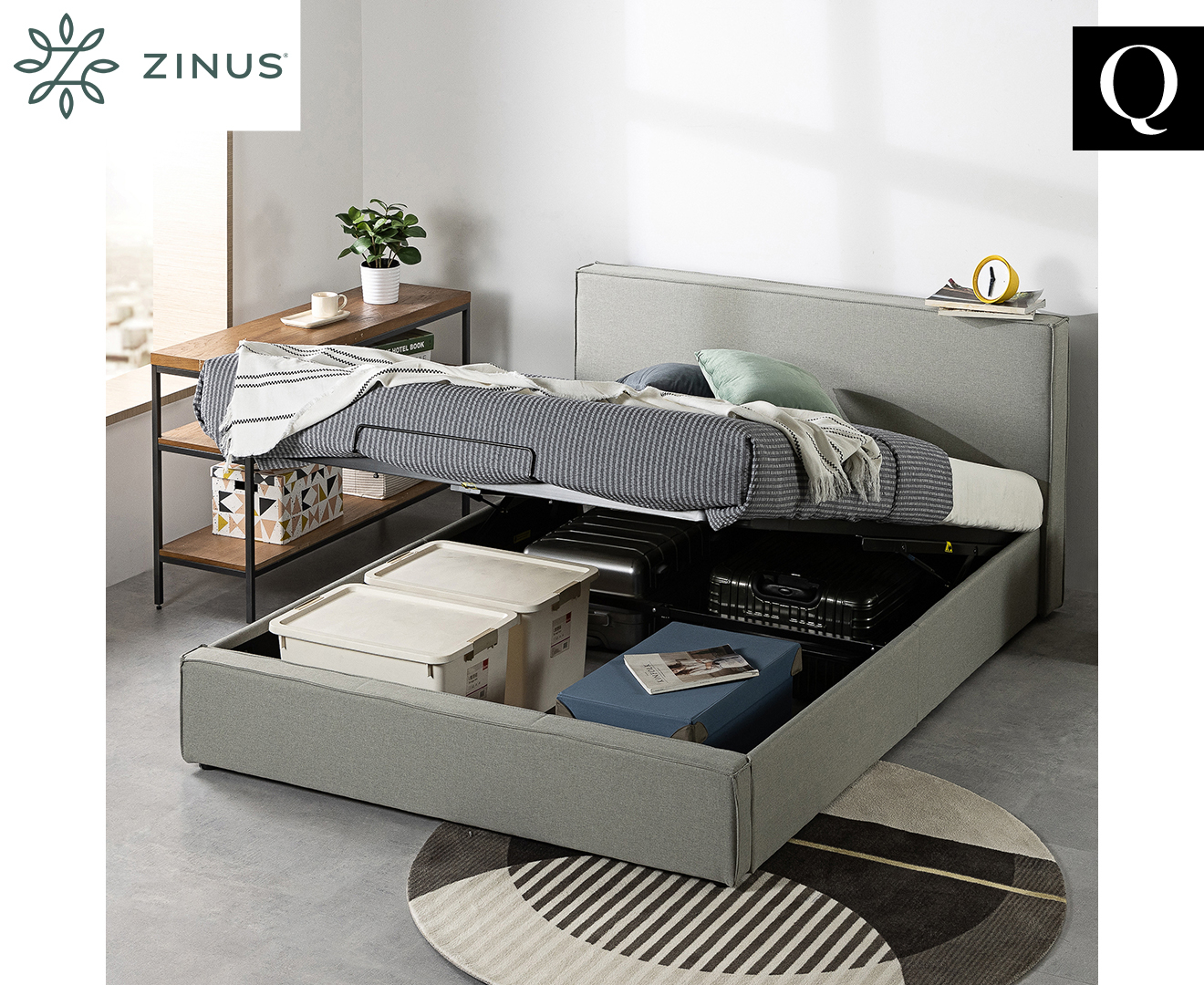 zinus finley storage bed