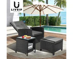 Livsip Garden Table Poly Rattan Outdoor Patio Coffee Side Table Desk