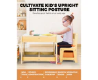 Oikiture Kids Table and Chairs Set Activity Children Chalkboard Drawing Play Desk Toys Storage Box