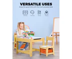 Oikiture Kids Table and Chairs Set Activity Children Chalkboard Drawing Play Desk Toys Storage Box