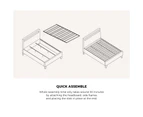 Oikiture Bed Frame King Size RGB LED Beds Grey Fabric