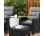 Livsip Sun lounge Recliner Chair Wicker Lounger Sofa Day Bed Outdoor Furniture Patio Garden with Cushion Ottoman