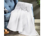Dreamz Throw Blanket Cotton Waffle Blankets Soft Warm Large Sofa Bed Rugs King