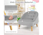 Giantex Kids Sofa Set w/Ottoman Toddler Single Sofa Chair Velvet Children’s Couch for Playroom Nursery,Grey