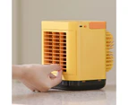 1 Set 3 Gear Wind Air Cooler with Night Light ABS Mini Personal Air Cooler Fan with Handle for Home-Yellow