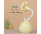 Mini Fan Mute Cool Rechargeable Cartoon Deer Horn Summer Desk Mini Fan Pen Holder for Dormitory-Yellow