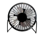 Mini Fan Silent Strong Wind USB Charging Metal Wrought Iron Student Desk Electric Fan for Office-Black