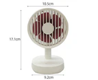 Mini Fan Silent Powerful Portable Fashion 3-speed Wind Desk Cooling Fan for Dorm-White