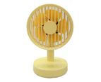 Mini Fan Silent Powerful Portable Fashion 3-speed Wind Desk Cooling Fan for Dorm-Yellow
