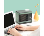 Mini Air Conditioner 3 Wind Speed Modes Low Noise PVC Personal Mini Evaporative Air Cooler Quiet Desk Fan Birthday Gift-Green