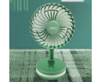 1 Set 500mAh USB Rechargeable 3 Speeds Desk Fan Non-slip Stable Base Easy to Carry Fast Cooling Ultra Quiet Mini Fan for Office-Green