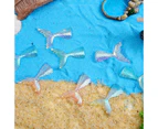 10Pcs Resin Accessories Lovely Shiny Colorful Fish Tail Flat Back Ornament Mini Mermaid Tail Charms Hairbow DIY Phone Ornament Christmas Gift
