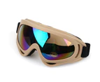 Unisex Skiing Snowboard Skate Snowmobile Glasses Windproof Dustproof Goggles-Khaki