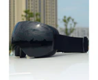 Ski Goggles Anti-fog UV 400 Protection Adjustable Wind Proof  Snowboard Goggles for Men-Black Gray