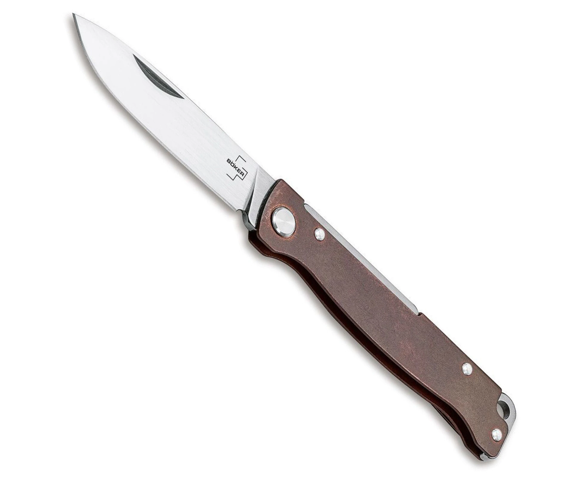 Boker Plus Atlas Slip Joint Folding Knife | Copper / Satin