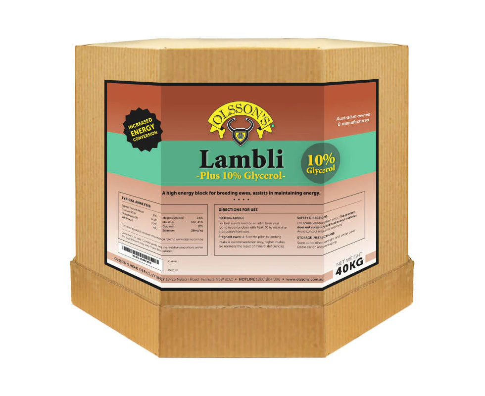 Olsson Lambli + 20% Glycerol Lambs & Weaners Multi Mineral Supplement 15kg