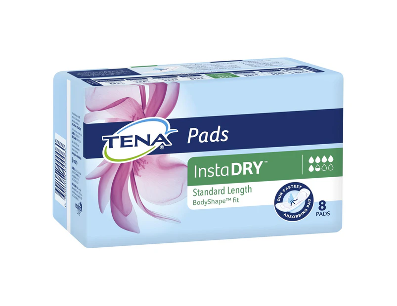 TENA Pads InstaDRY(TM) Long Length 8 Pack